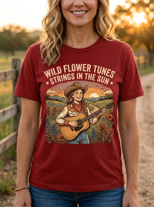 Festival Guitar Country Music Crewneck T-Shirt