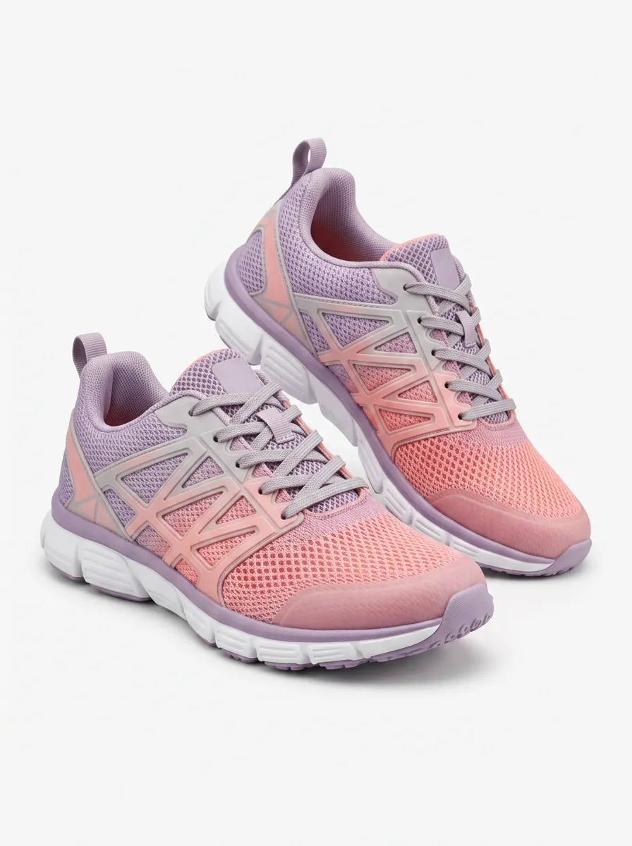 Women's Pastel Gradient Mesh Printed Sneakers