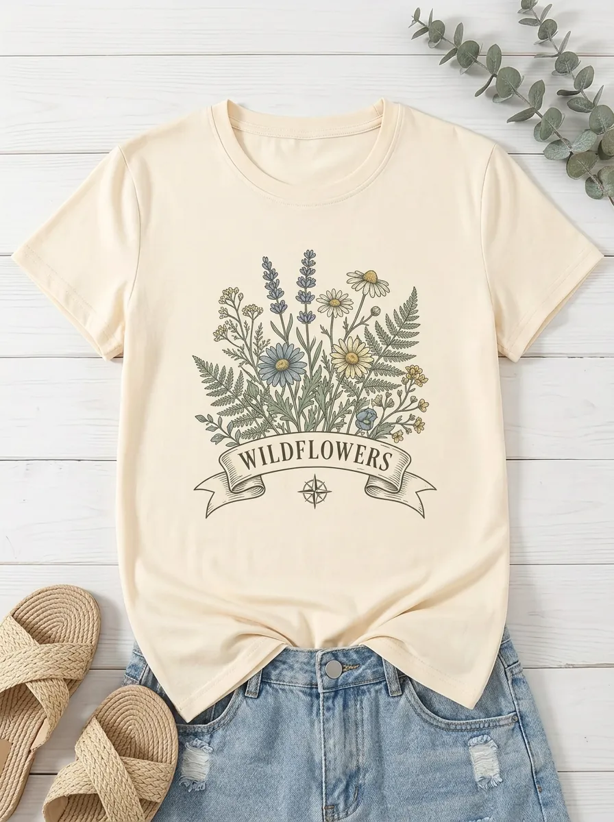 Nature Lover Wildflowers Botanical T-Shirt