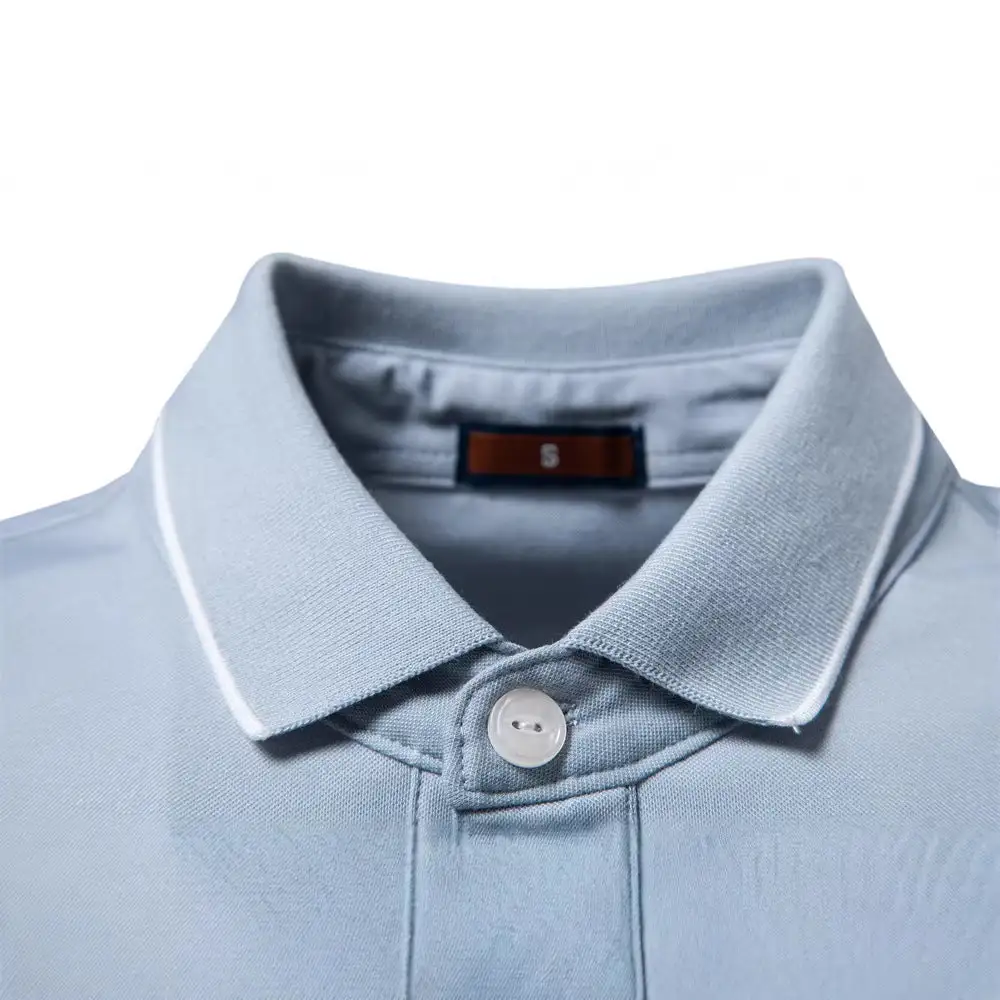 Ribbed Short Sleeve Cotton Polo Shirt