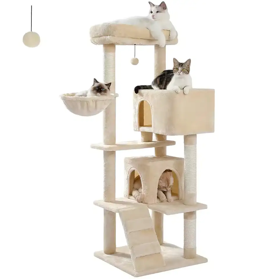 Cozy Feline Resting Structure Plush Cat Tree
