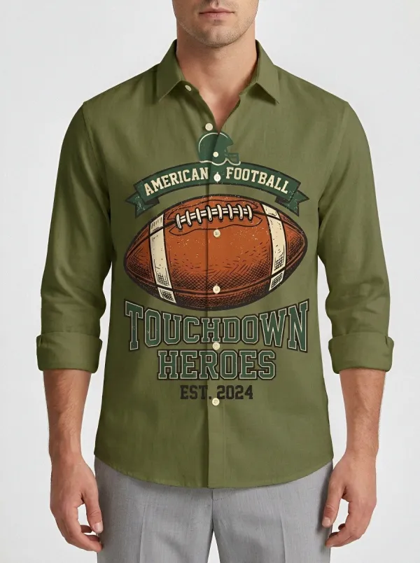Men's American Football Touchdown Heroes Printed Shirt