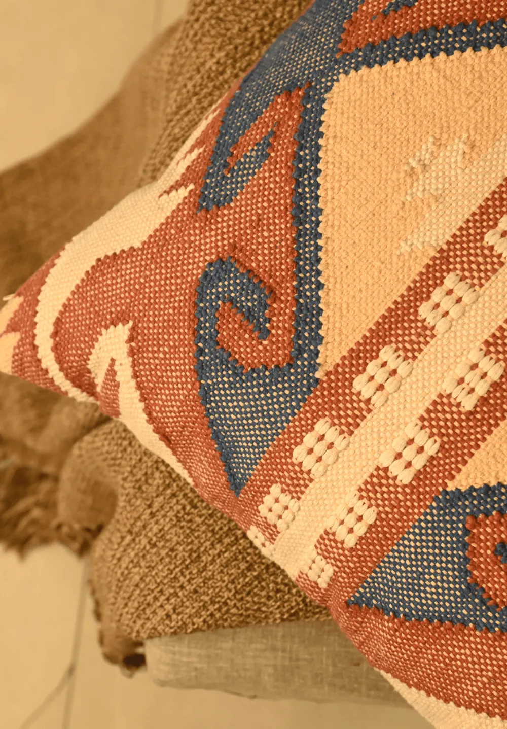 Handwoven Textured Cotton Decorative Cushion Cover