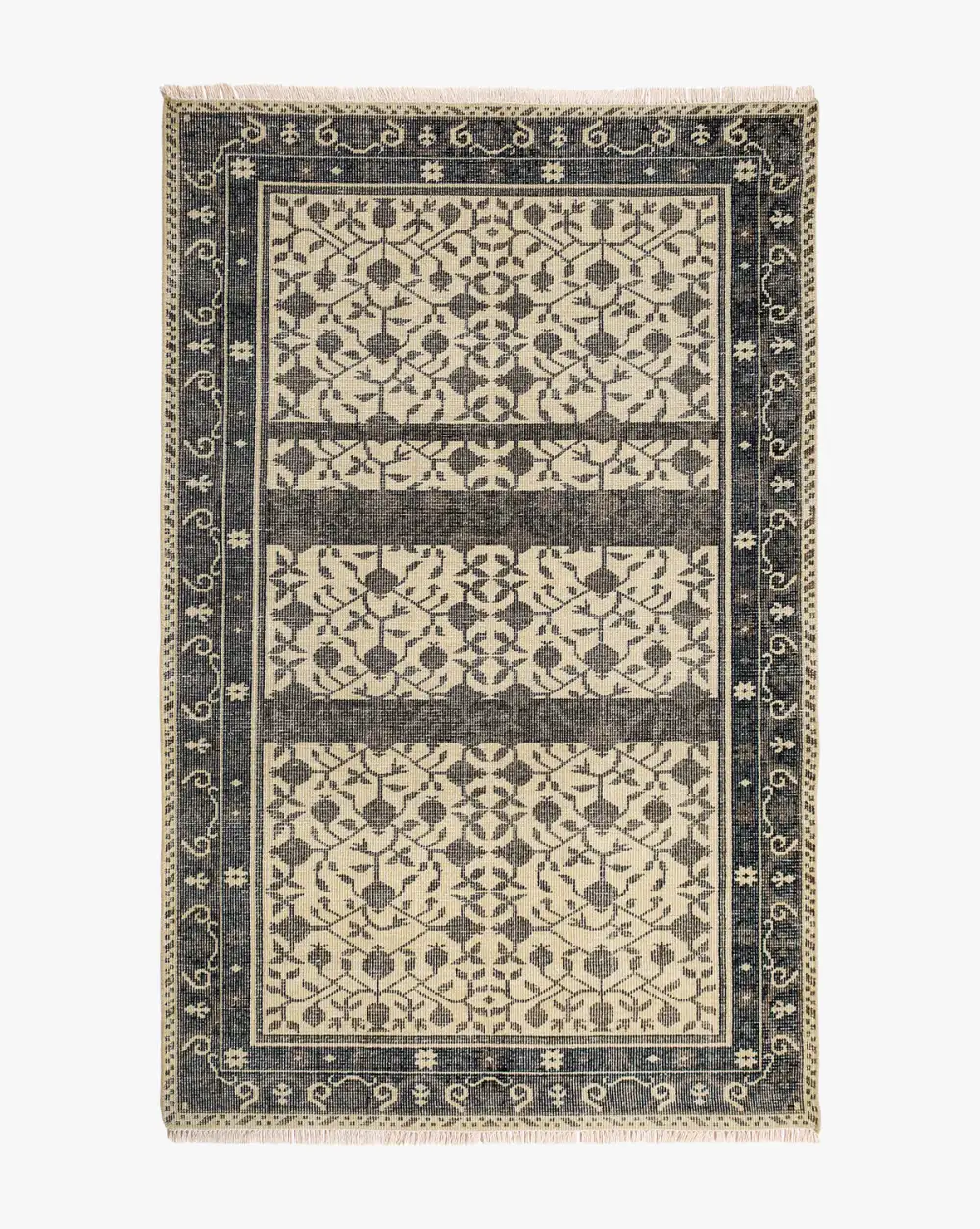 Textural Hand-Knotted Wool Area Rug