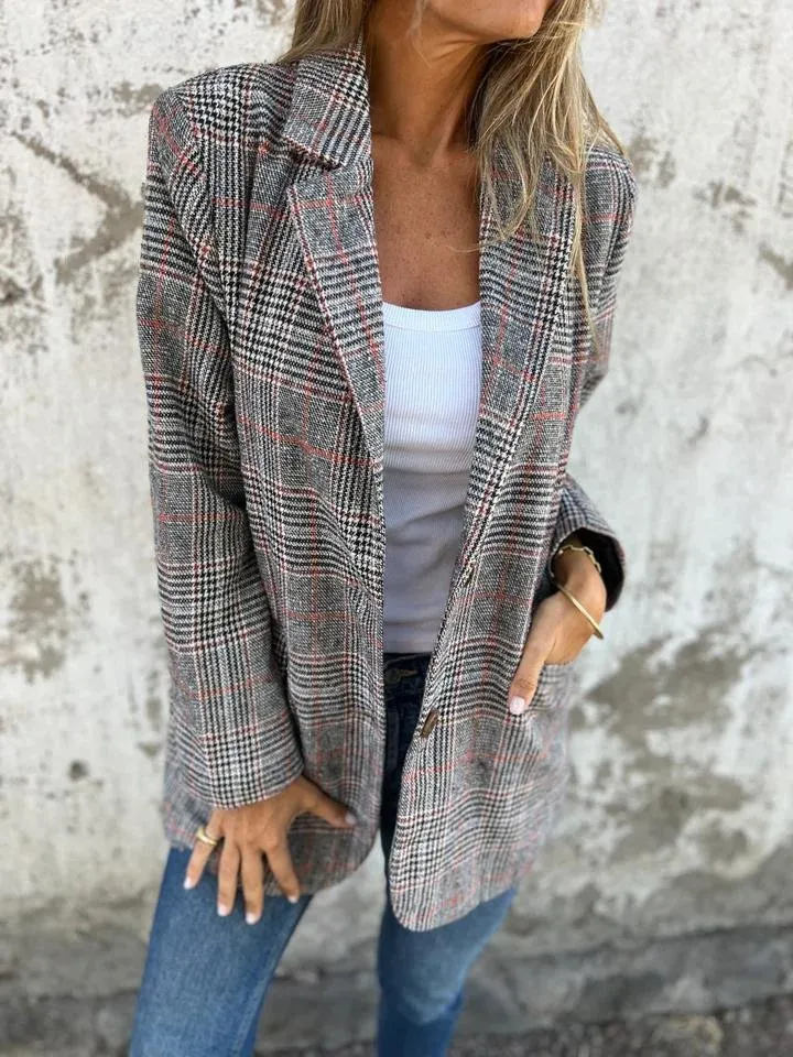 Check Patterned Tailored Blazer