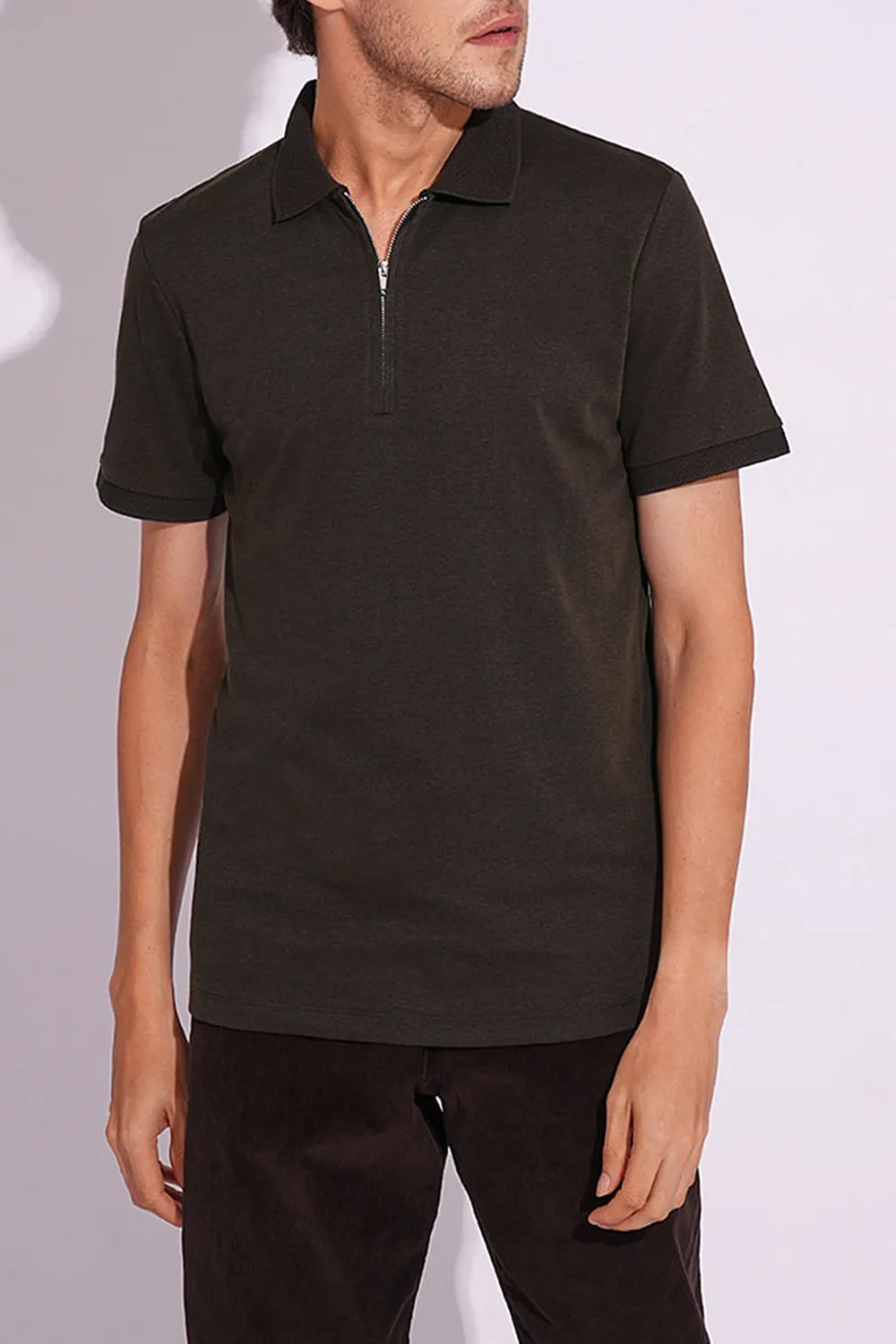Organic Cotton Zipped Polo