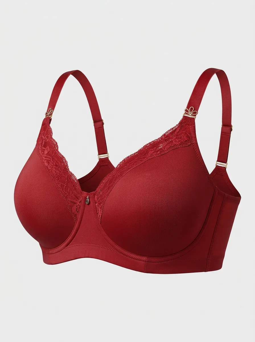 Essential Lace Trim Floral Lace Lace Classic Look Women's Bra