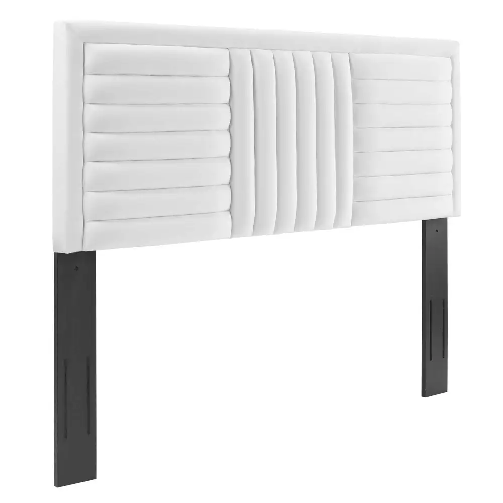 Mid Century Channel Tufted Performance Velvet Headboard