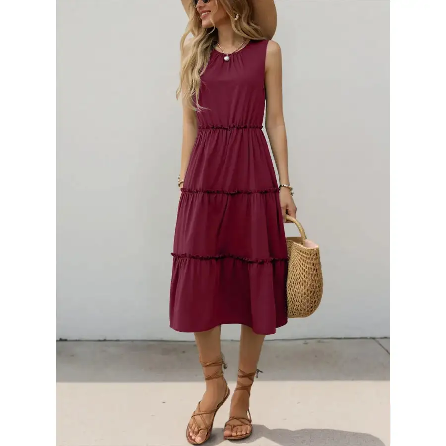 Frill Tiered Midi Dress