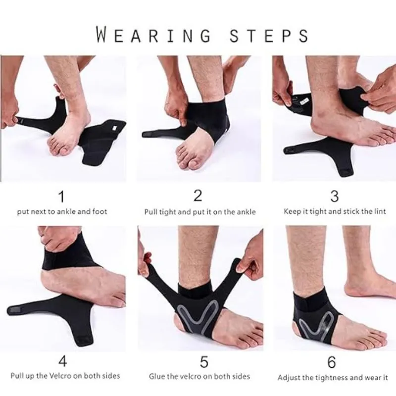 Ankle Support Brace, Breathable Plantar Fasciitis Sock with Arch Support Compression Ankle Brace Foot Strap Guard Foot Brace for Sprained Ankle, Heel Pain Sports Protector (1 Pair)
