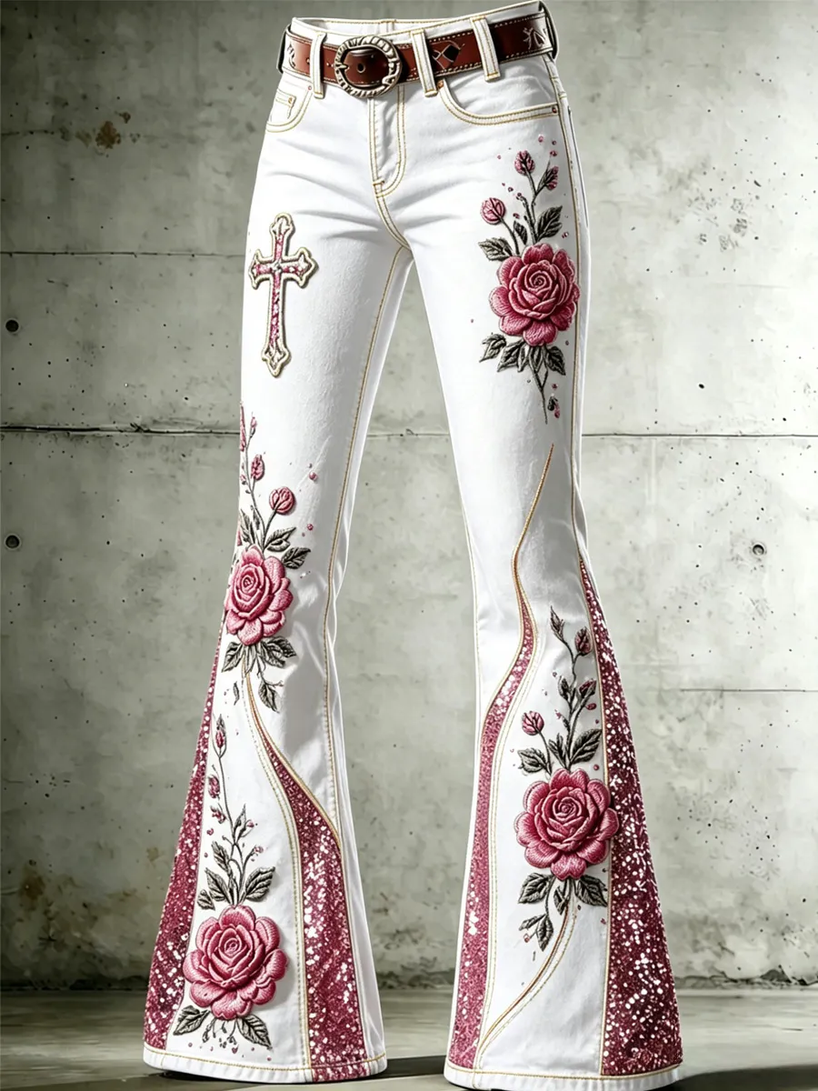 Women's Floral Casual Long Pants