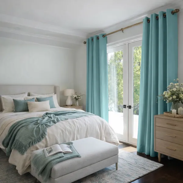 Eyelet Blackout Linen Curtain Panel