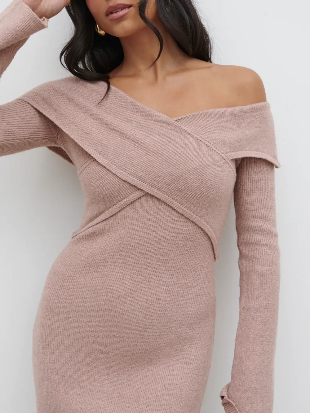 Wrap Knit Midi Dress