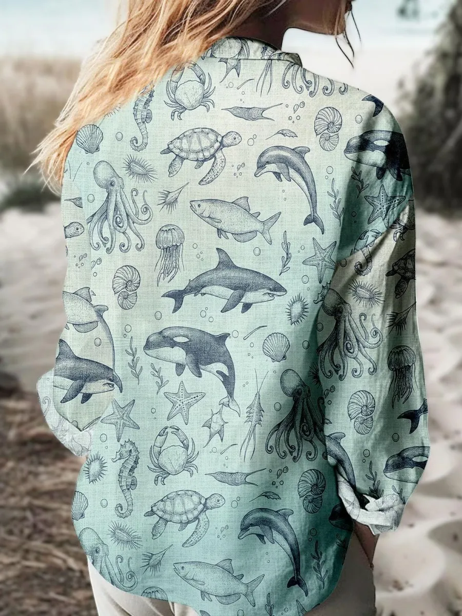 Ocean Creature Print Shirt