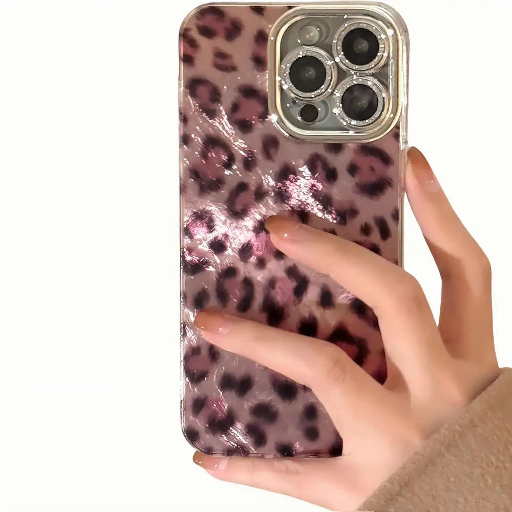 Leopard Textured Glossy Glossy Phone Case