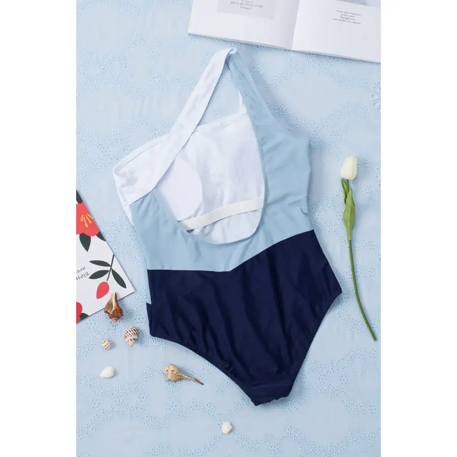 Women's Cutout Colorblock Sleeveless One-Piece Swimsuit