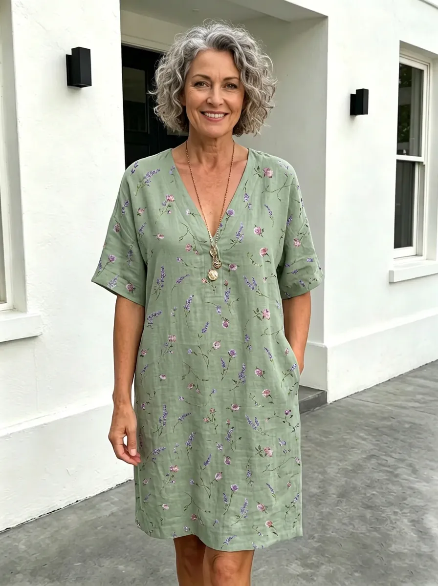 Women's Summer Vacation Lavender Floral Printed Dress