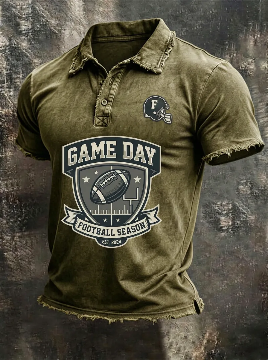 Football Game Day Shield Graphic Polo Shirt
