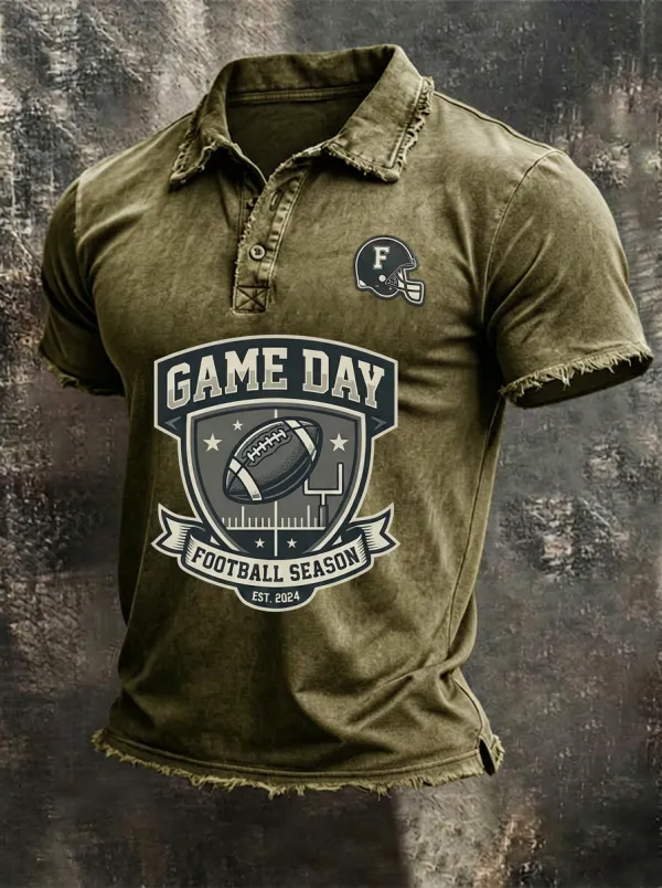 Football Game Day Shield Graphic Polo Shirt