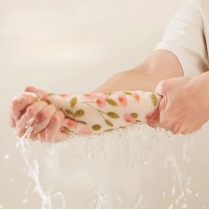 6 Pcs Floral Print Cleaning Cloth