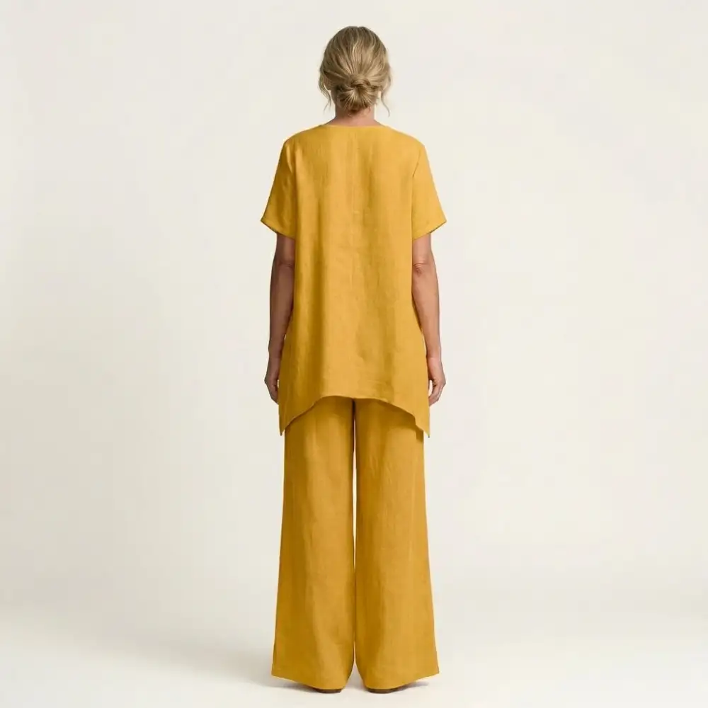 Libiana | V-Neck Linen Set
