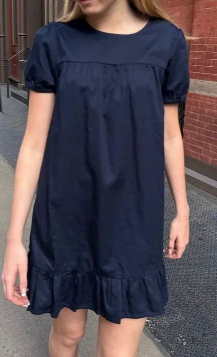 Navy Blue Round Neck Dress