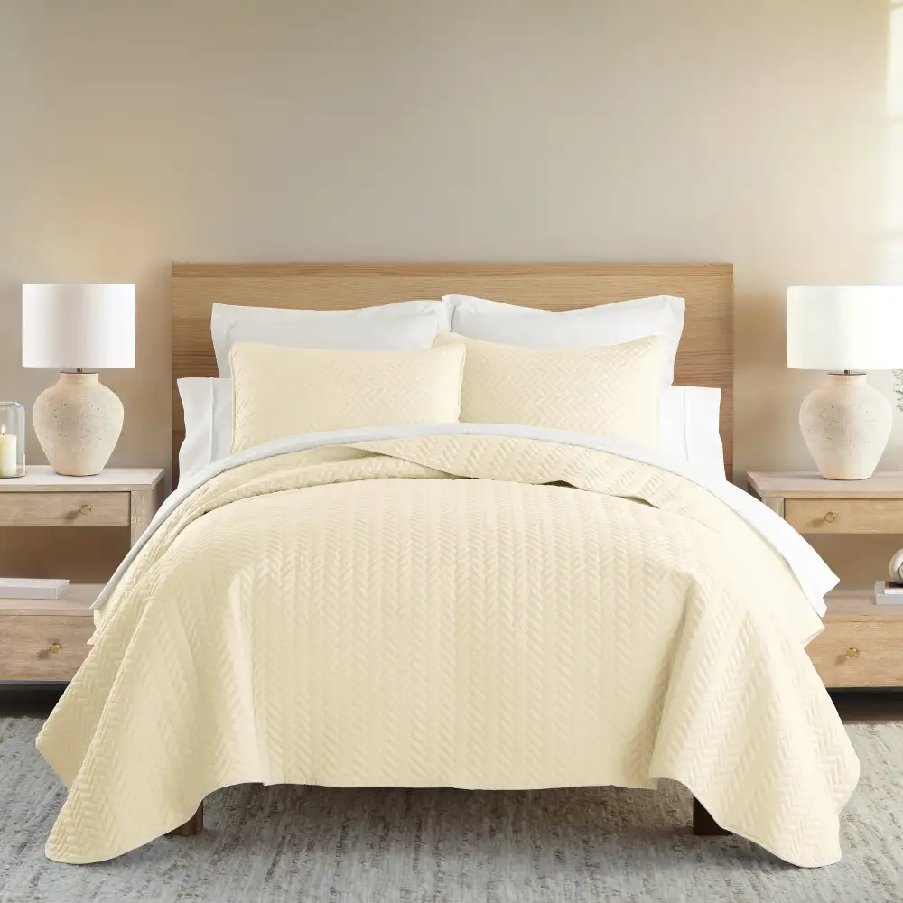Herringbone Quilted Coverlet Set