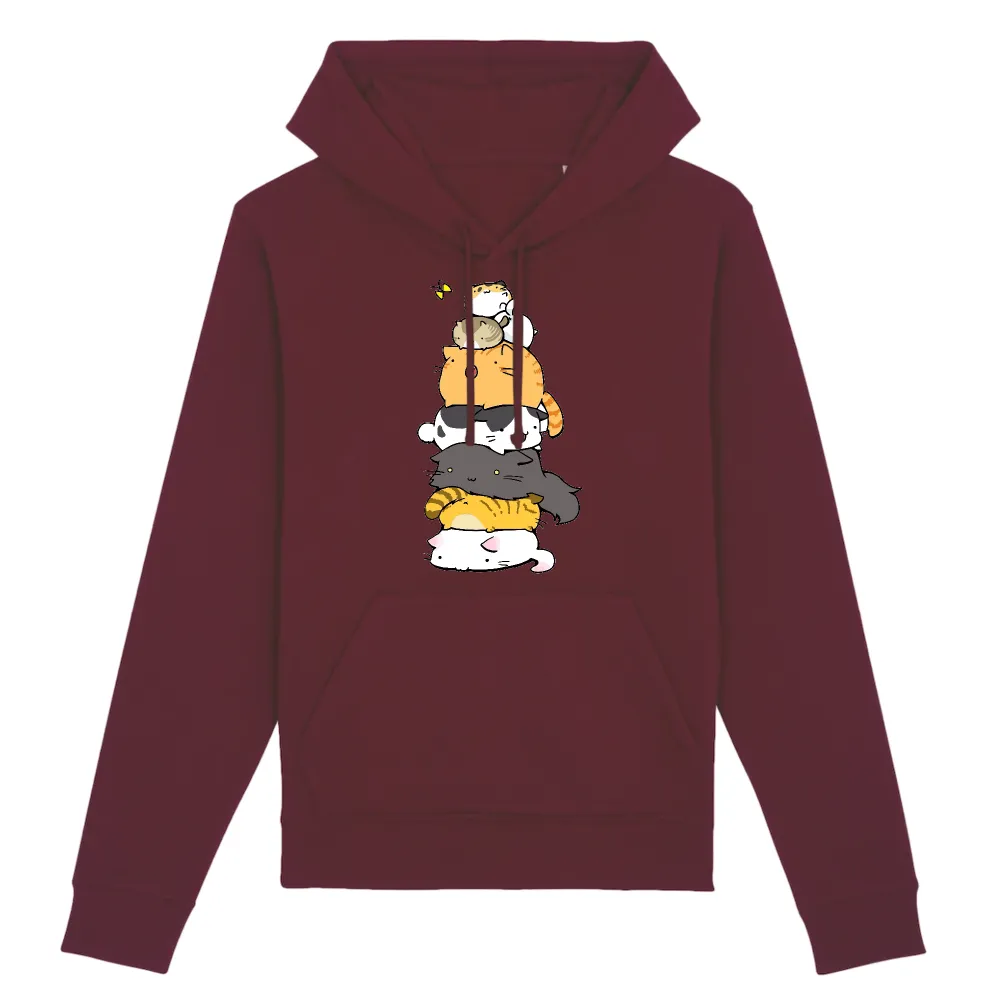 Stacked Cat Graphic Pullover Hoodie