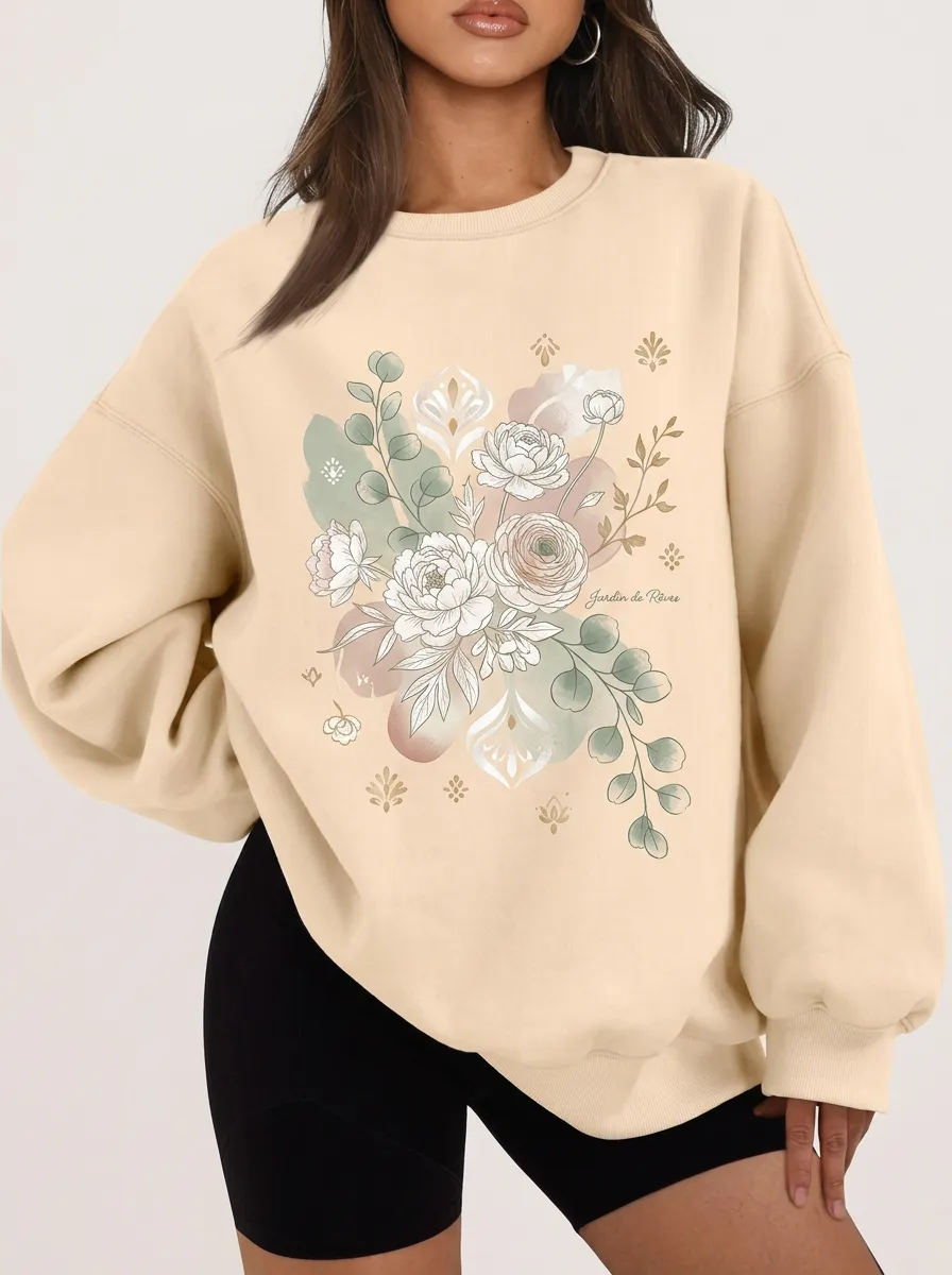 Women's Floral Botanical Garden Printed Sweatshirt