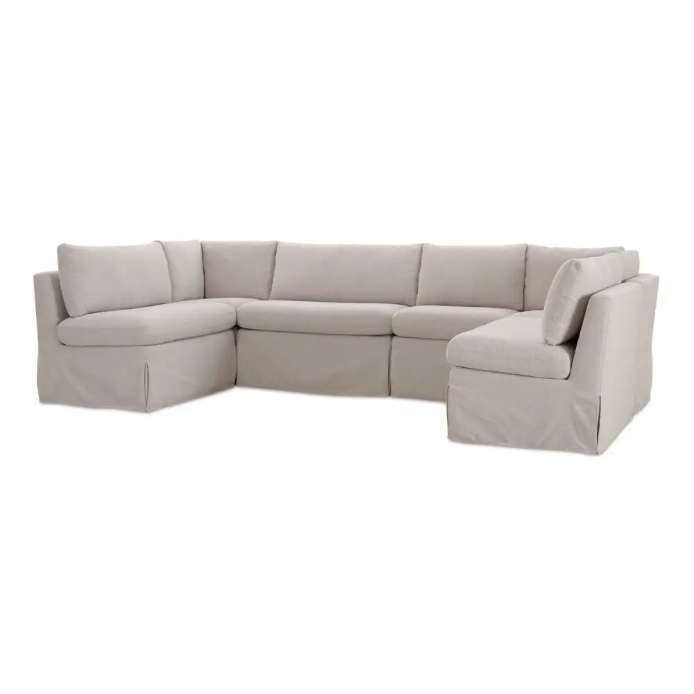 U-Shaped Slipcovered Lounge Seating