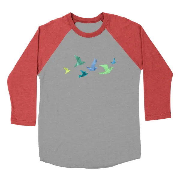 Men's Artistic Paper Crane Pattern Long-Sleeved T-Shirt