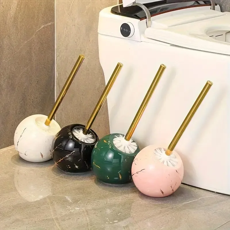 A 2-Piece Nordic Creative Ceramic Long-Handled Toilet Brush Set