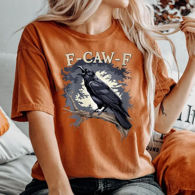F-Caw-F Black Bird Black Crow Women's Oversized Comfort T-Shirt