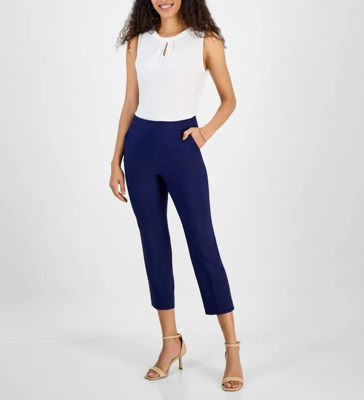 Cropped Pull On Pocket Pants