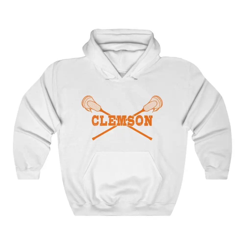 Relaxed Crossed Sticks Lacrosse Graphic Pullover Hoodie
