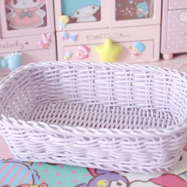 Pastel Woven Storage Basket