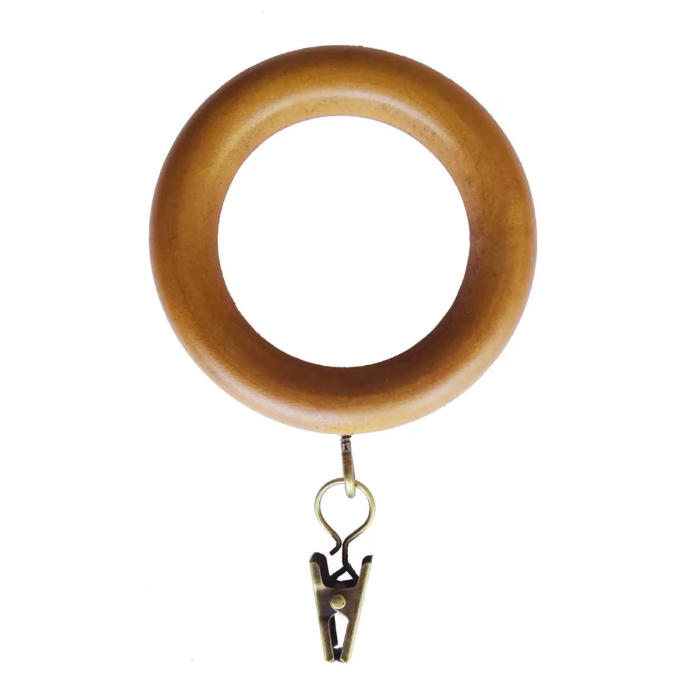 7-Piece Wood Curtain Ring Hardware Set
