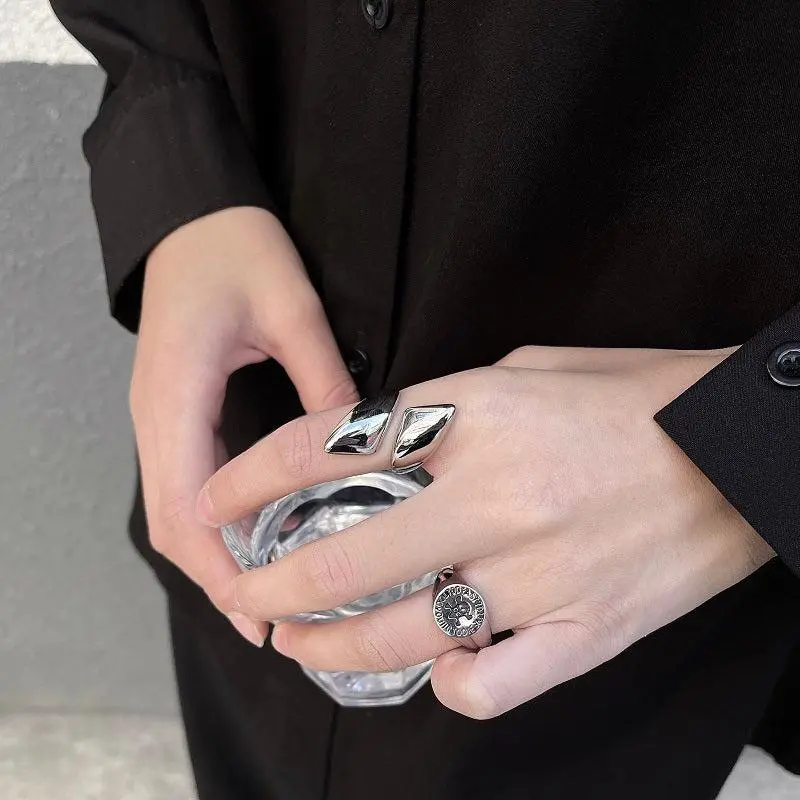 Textured Titanium Steel Ring