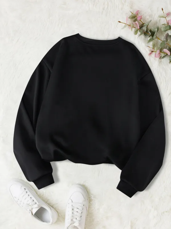 Silhouette Of Flying Birds Print Sweatshirt