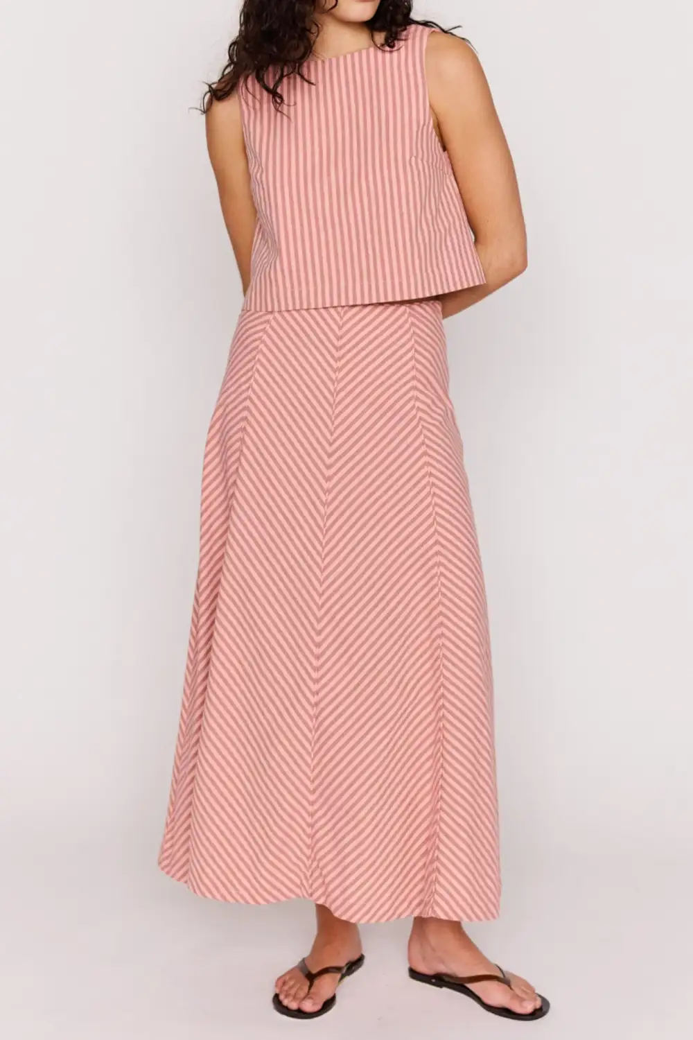 Striped Low Back Cropped Tank Top