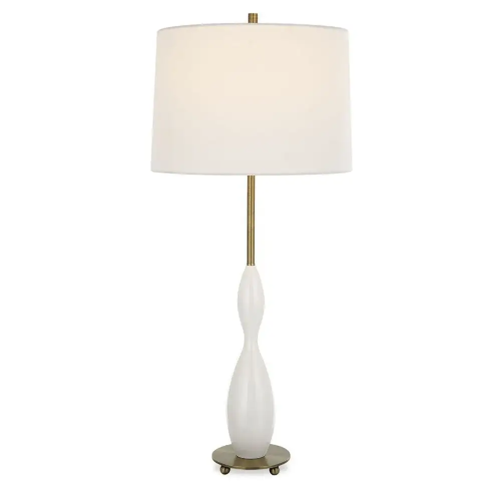 Tapered Ceramic Glass Metal Table Lamp