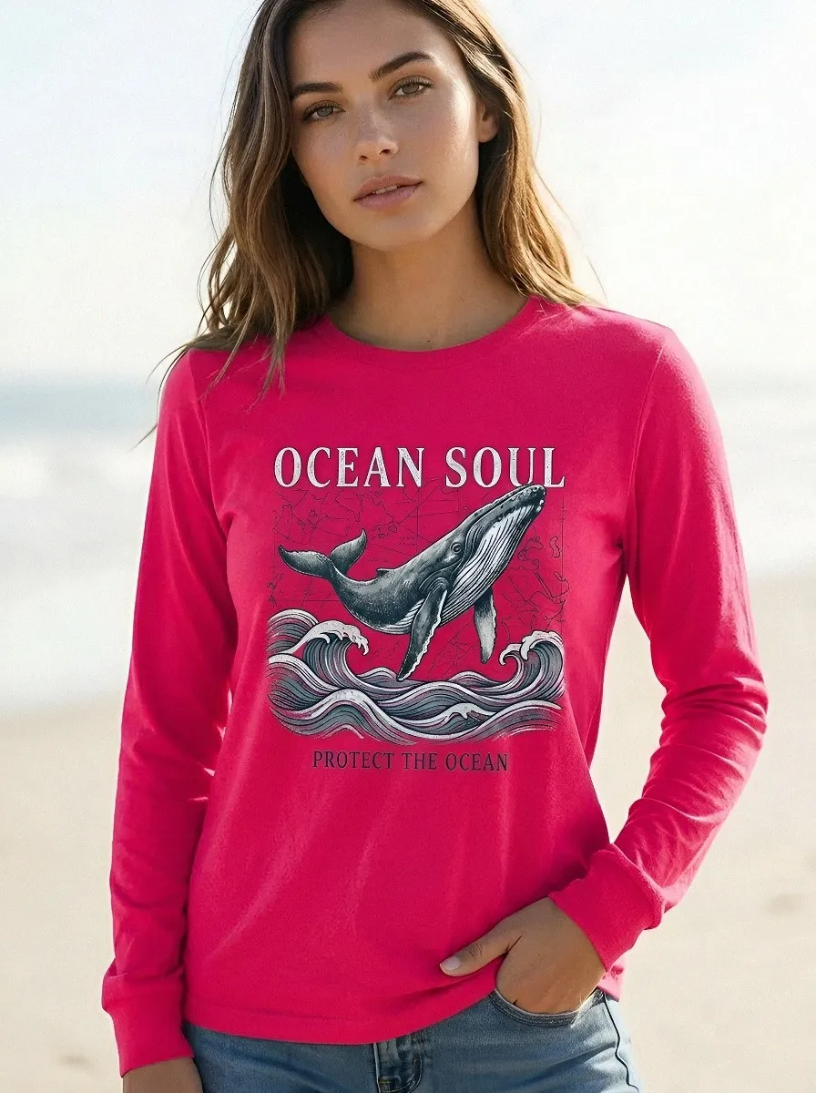 Ocean Lover Whale T-Shirt Modern