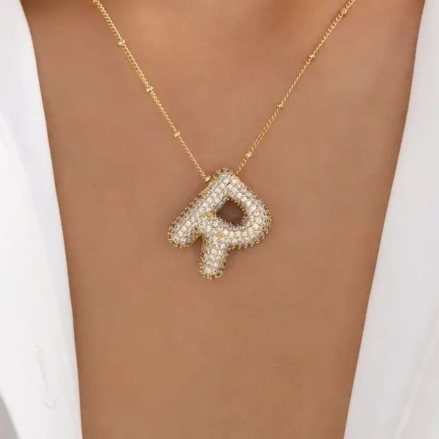 Studded Initial Necklace