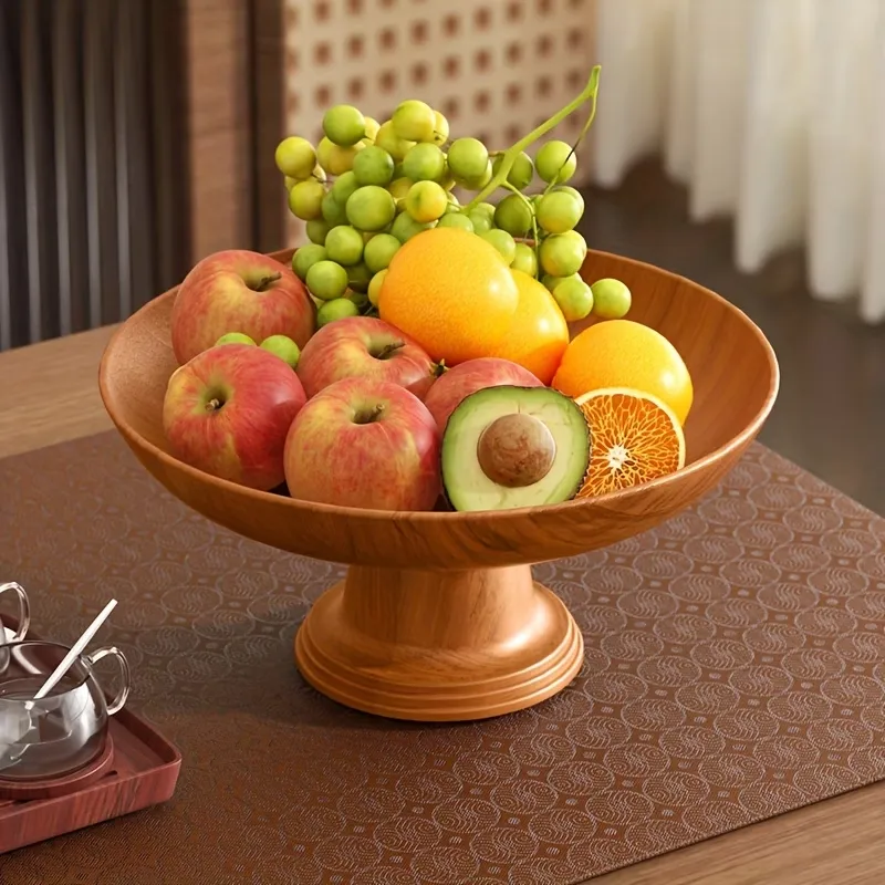 1 Pcs Elevated Wood Serving Bowl