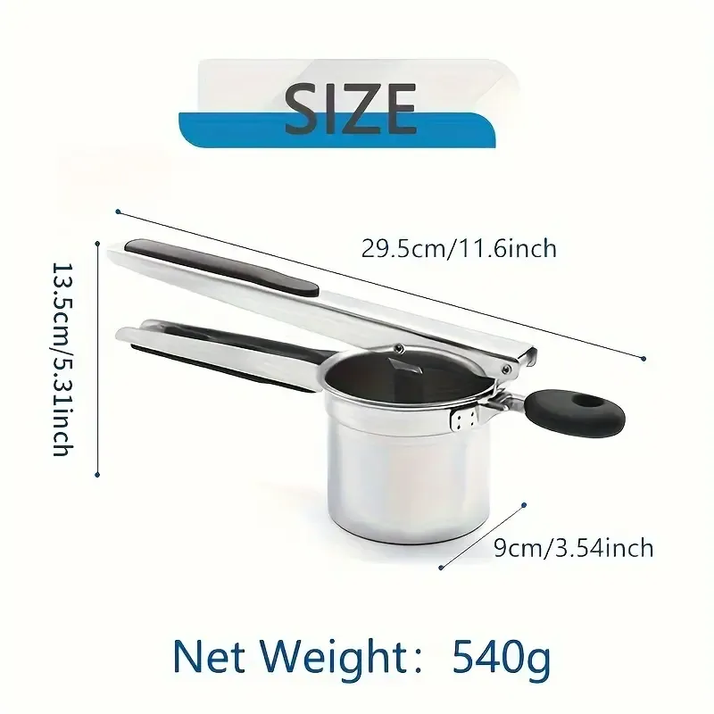 Heavy Duty Stainless Steel Potato Ricer & Masher