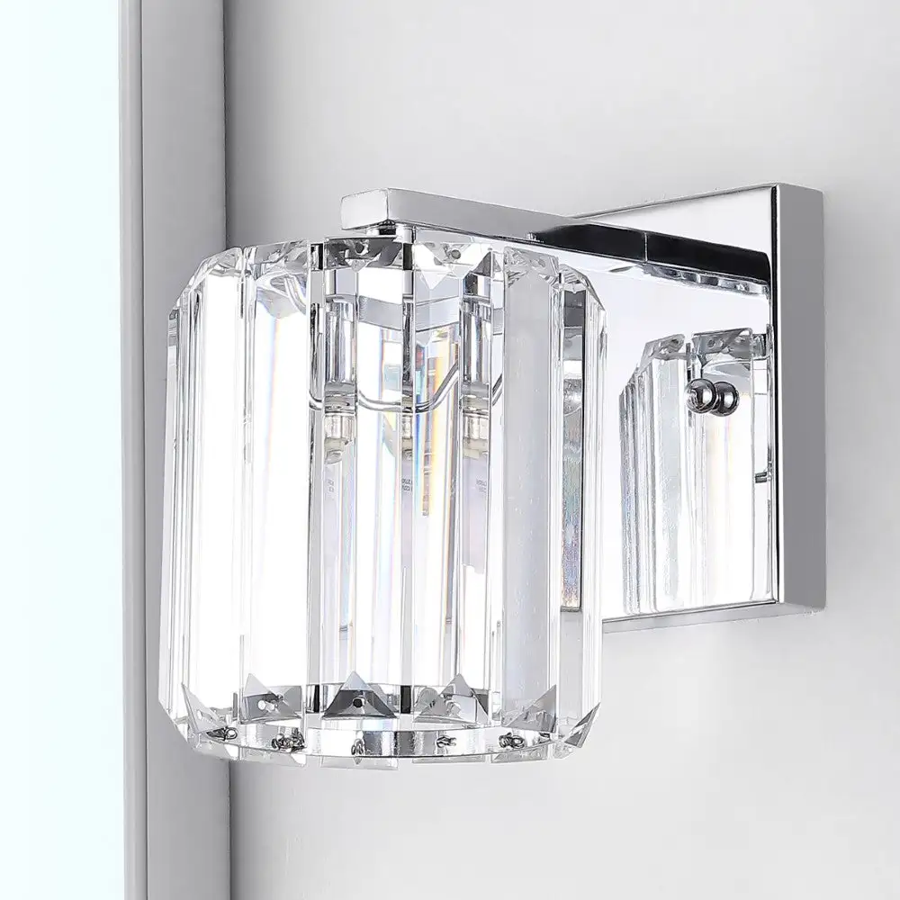 Single-Light Metal/glass Classic Glam LED Vanity Light