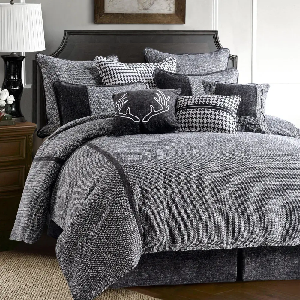 Chenille Plaid Comforter Set