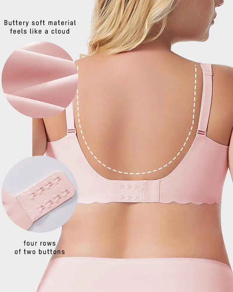Deep V Seamless Scalloped Wireless Lift Bra
