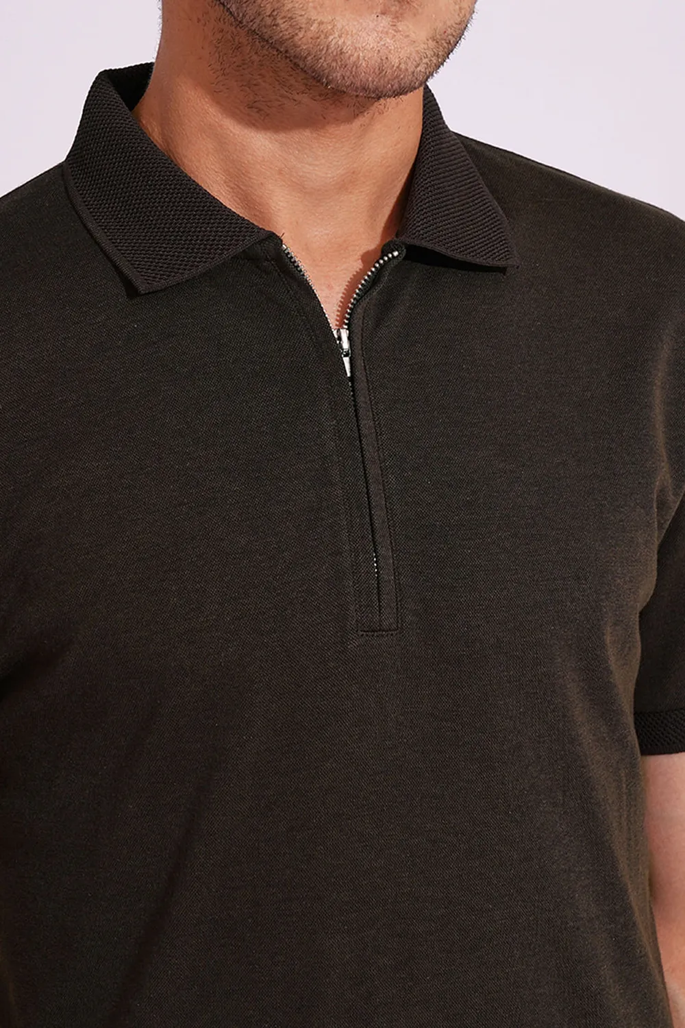 Organic Cotton Zipped Polo