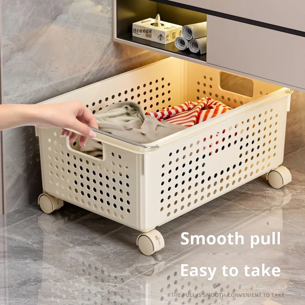 Wheeled Perforated Storage Bin